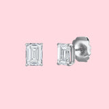 4 TOTAL CARAT WEIGHT EMERALD CUT STUDS