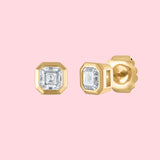 2 TOTAL CARAT WEIGHT ASHER CUT BEZEL STUDS