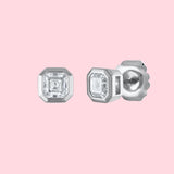 2 TOTAL CARAT WEIGHT ASHER CUT BEZEL STUDS